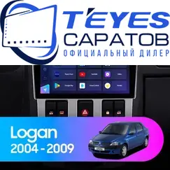 Штатная магнитола TEYES CC3 2K 6/128 9.5" для Renault Logan 2004-2009