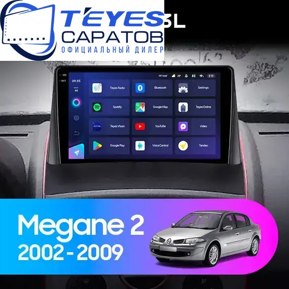 Штатная магнитола TEYES CC3L 4/64 9" для Renault Megane 2002-2009