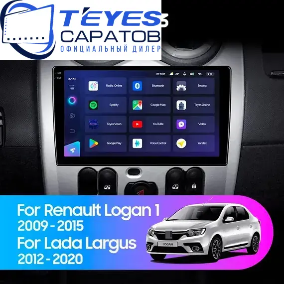 Штатная магнитола TEYES CC3 4/32 9" для Renault Sandero 2009-2014
