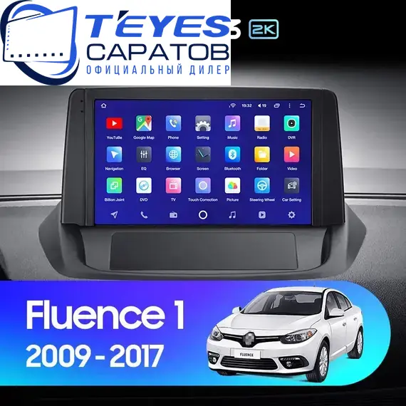 Штатная магнитола TEYES CC3 2K 6/128 9.5" для Renault Fluence 2009-2017