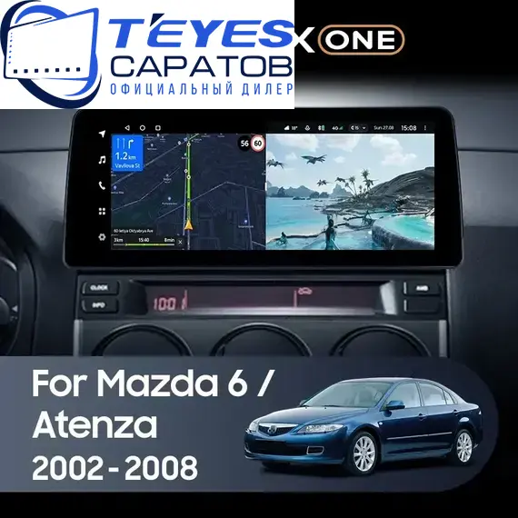 Штатная магнитола TEYES Lux One 4/32 12.3" для Mazda Atenza 2002-2008