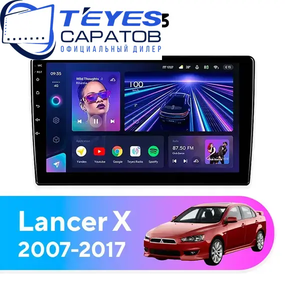 Штатная магнитола TEYES CC3 4/32 9" для Mitsubishi Lancer 2007-2017