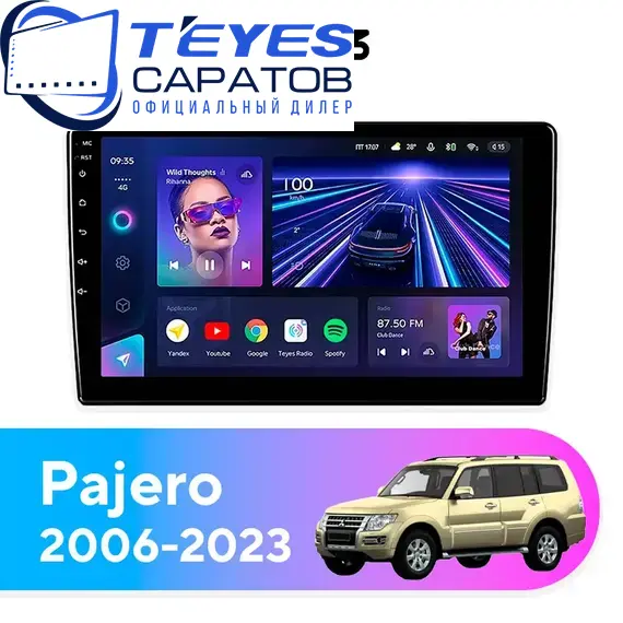 Штатная магнитола TEYES CC3 4/32 9" для Mitsubishi Pajero 2006-2023