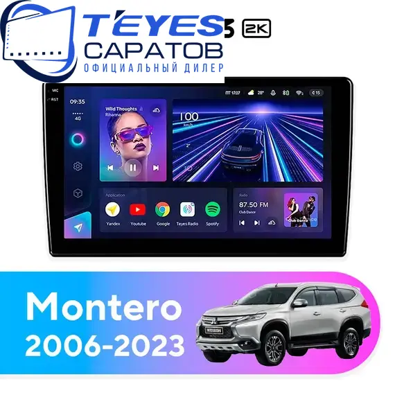 Штатная магнитола TEYES CC3 2K 4/32 9.5" для Mitsubishi Montero 2006-2023