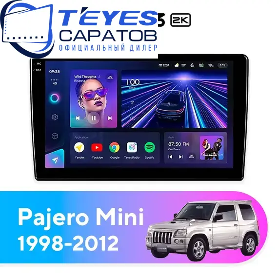 Штатная магнитола TEYES CC3 2K 4/32 9.5" для Mitsubishi Pajero Mini 1998-2012
