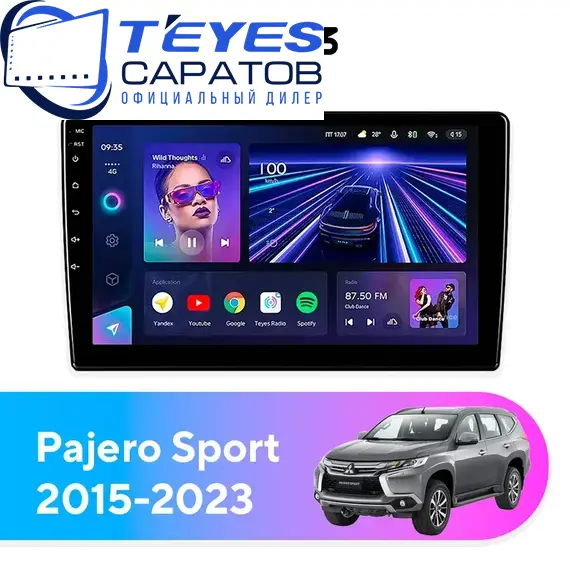 Штатная магнитола TEYES CC3 6/128 10.2" для Mitsubishi Pajero Sport 2015-2023 - комплектация [F1]