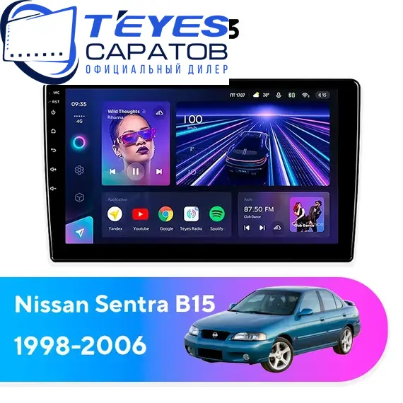 Штатная магнитола TEYES CC3 6/128 10.2" для Nissan Sentra 1998-2006