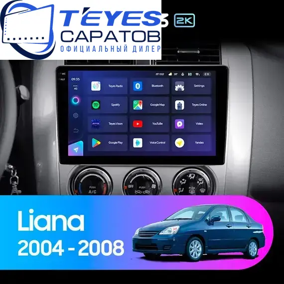 Штатная магнитола TEYES CC3 2K 6/128 9.5" для Suzuki Liana 2004-2008