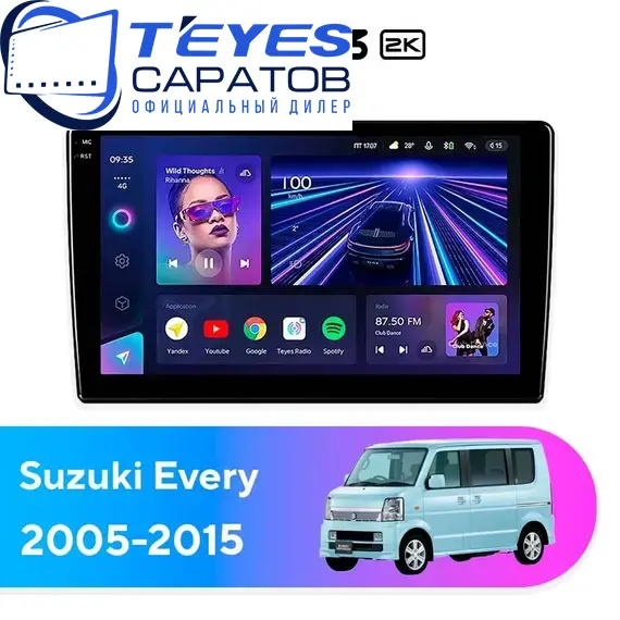Штатная магнитола TEYES CC3 2K 4/64 9.5" для Suzuki Every 2005-2015