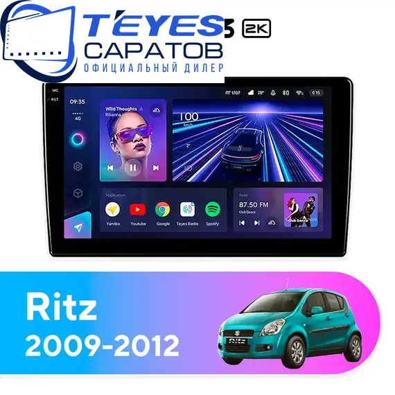 Штатная магнитола TEYES CC3 2K 4/32 9.5" для Suzuki Ritz 2009-2012