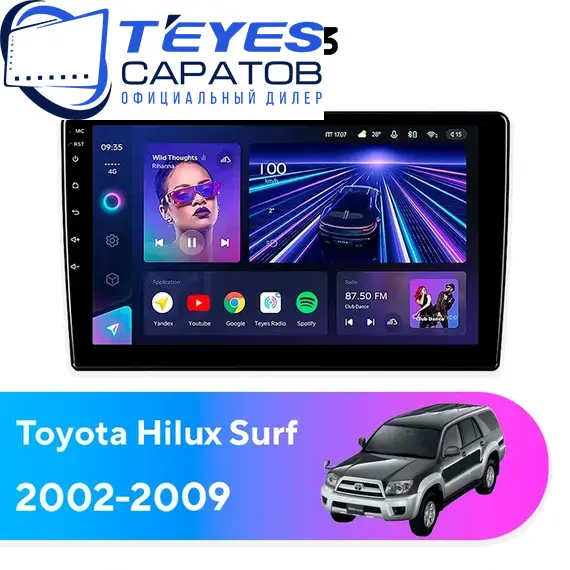 Штатная магнитола TEYES CC3 4/32 9" для Toyota Hilux Surf 2002-2009