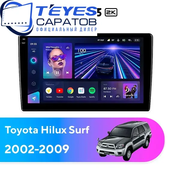 Штатная магнитола TEYES CC3 2K 6/128 9.5" для Toyota Hilux Surf 2002-2009
