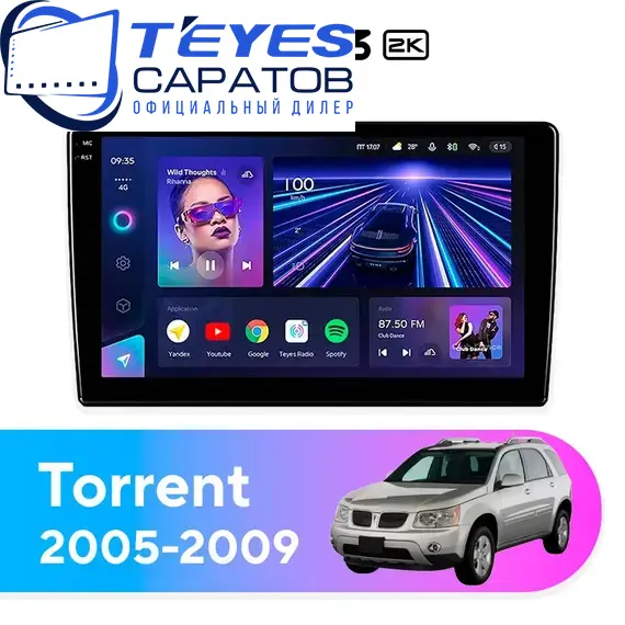 Штатная магнитола TEYES CC3 2K 4/64 10.36" для Pontiac Torrent 2005-2009