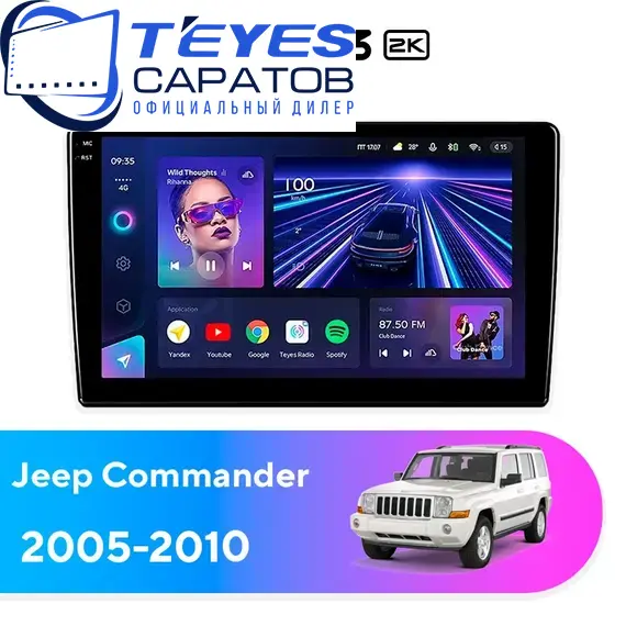 Штатная магнитола TEYES CC3 2K 4/32 9.5" для Jeep Commander 2005-2010