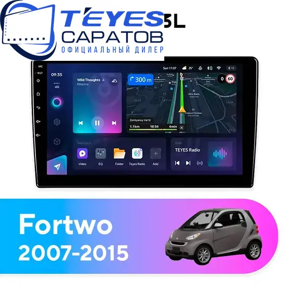Штатная магнитола TEYES CC3L 4/32 9" для Smart Fortwo 2007-2015