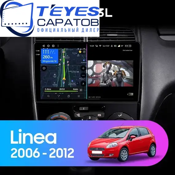 Штатная магнитола TEYES CC3L 4/64 9" для FIAT Linea 2007-2013