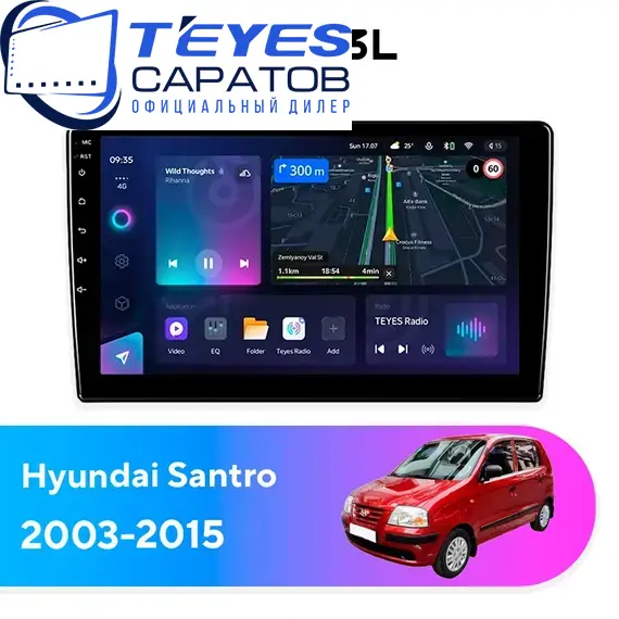 Штатная магнитола TEYES CC3L 4/32 9" для Hyundai Santro 2003-2015