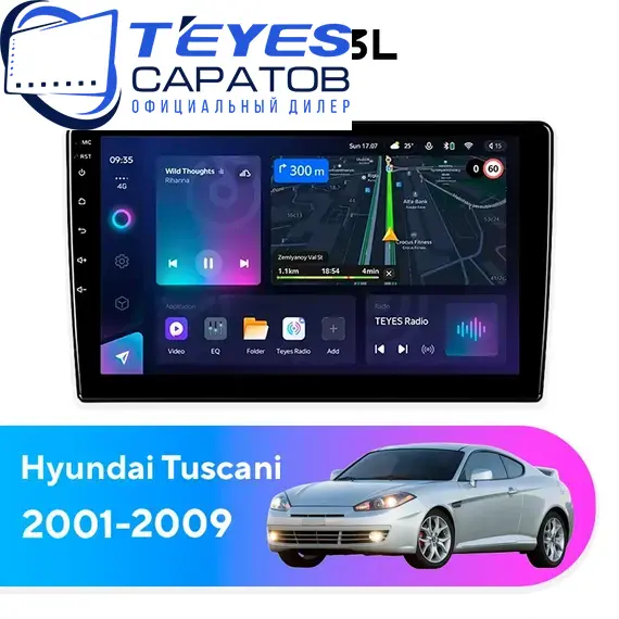 Штатная магнитола TEYES CC3L 4/32 9" для Hyundai Tuscani 2001-2009