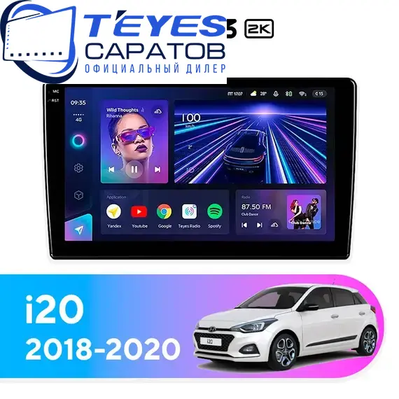 Штатная магнитола TEYES CC3 2K 4/32 9.5" для Hyundai i20 2018-2020